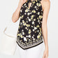 INC International Concepts Women's Printed Keyhole Halter Top  Dark Yellow Size Extra large