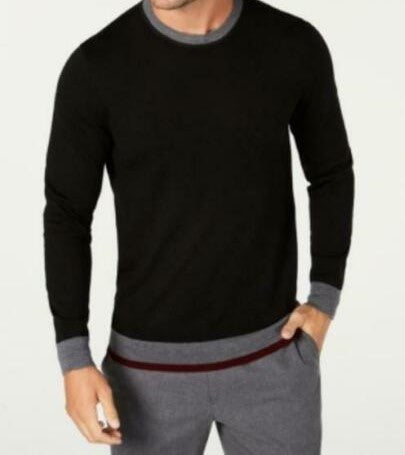 Tasso Elba Men's Merino Wool Blend Sweater Black Size XX Large