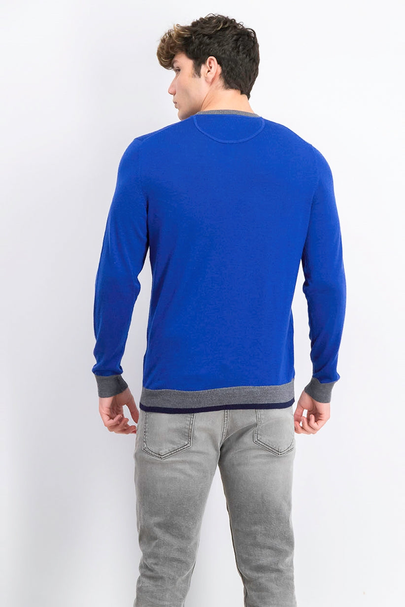 Tasso Elba Men's Merino Wool Blend Sweater Dark Blue Size 2 Extra Large