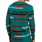 Alfani Men's Textured Striped V-Neck Sweater Green Size XX-Large