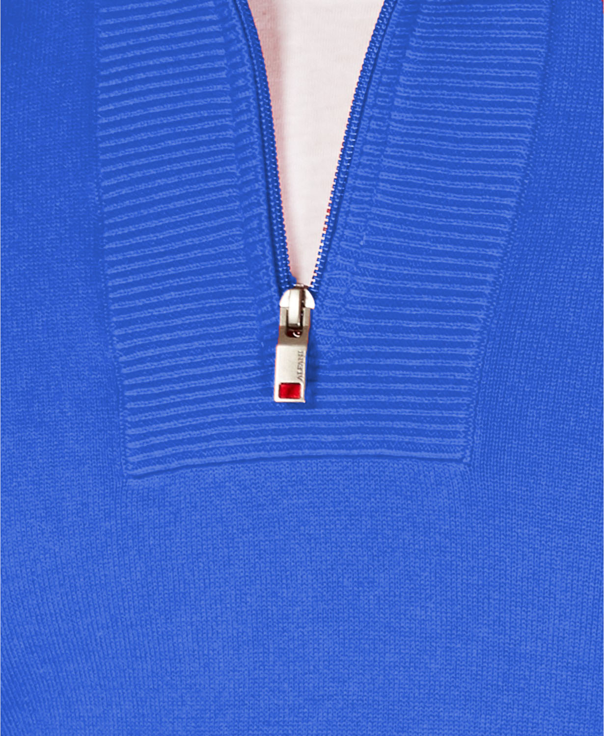 Alfani Men's Quarter-Zip Ribbed Placket Sweater Primary Blue Size Large