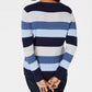 Karen Scott Women's Colorblocked V-Neck Cotton Sweater Blue Size Small