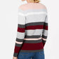 Karen Scott Women's Petite Emma Cotton Striped Sweater  Medium Red Size Petite Small