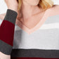 Karen Scott Women's Petite Emma Cotton Striped Sweater  Medium Red Size Petite Small