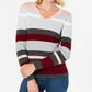 Karen Scott Women's Emma Cotton Striped Sweater Red SizePetite Large