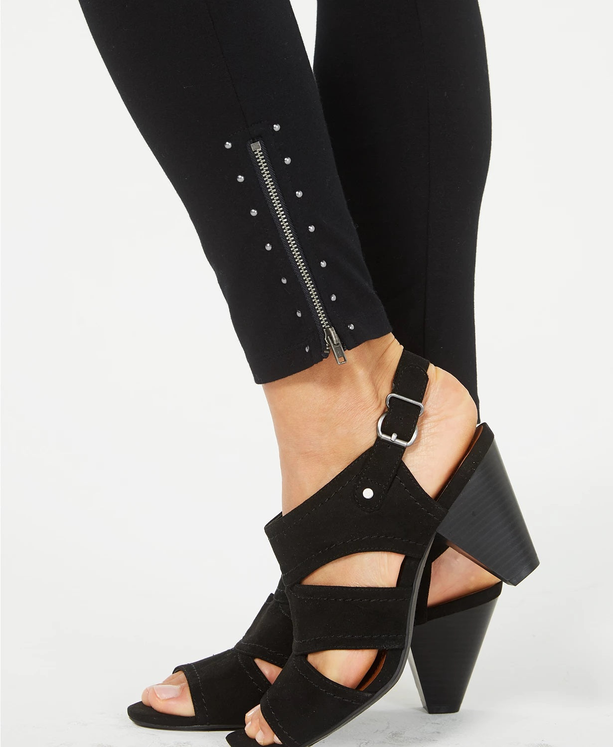 Style & Co Women's Embellished Pull On Leggings Black Size X-Small