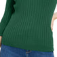Maison Jules Women's Ribbed Crew-Neck Sweater Green Size X-Large
