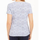 Karen Scott Women's Printed Short-Sleeve Henley Top Bright blue Size Small