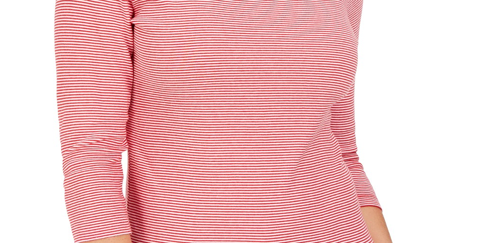 Karen Scott Women's Cotton Grommet Top Bright Red Size Extra Large