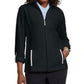 Karen Scott Women's Sport French Terry Ribbon-Trim Jacket Black Size Extra Large