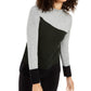 Alfani Women's Colorblocked Sweater  Gray Size Extra Large