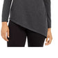 Alfani Women's Asymmetrical Beaded Sweater Dark Gray Size Large