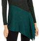 Alfani Women's Asymmetrical Colorblocked Shimmer Top Green Size X-Small