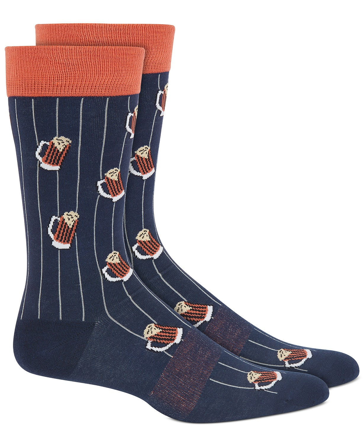 Bar III Men's Printed Pinstripe Socks Blue Size Regular
