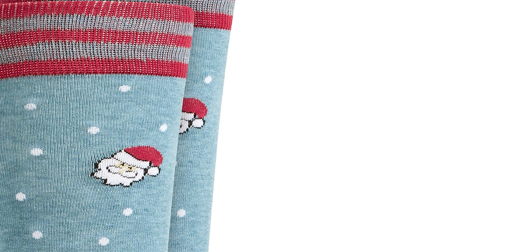 Bar III Men's Santa Socks Blue Size Regular
