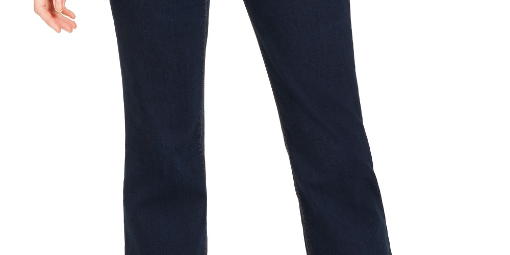 Style & Co Women's Ella Pull-On Bootcut Jeans Black Size XX-Large