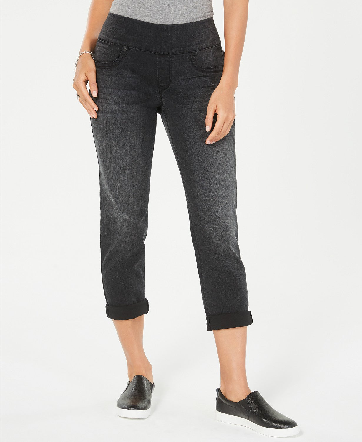 Style & Co Women's Pull On Boyfriend Jeans Black Size Extra Large