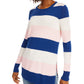 Maison Jules Women's Striped Sweater Blue Size Large
