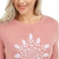 Karen Scott Women's Snowflake Applique Sweater Pink Size Extra Large