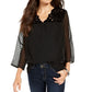 style-co-womens-mixed-media-sheer-sleeve-blouse-black-size-medium-4
