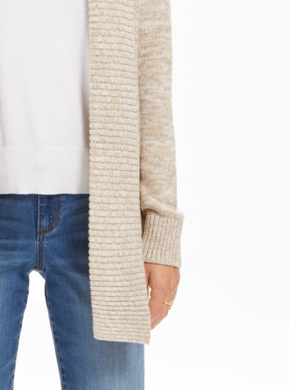 Charter Club Women's Marled Shawl-Collar Cardigan Med Beige Size Large