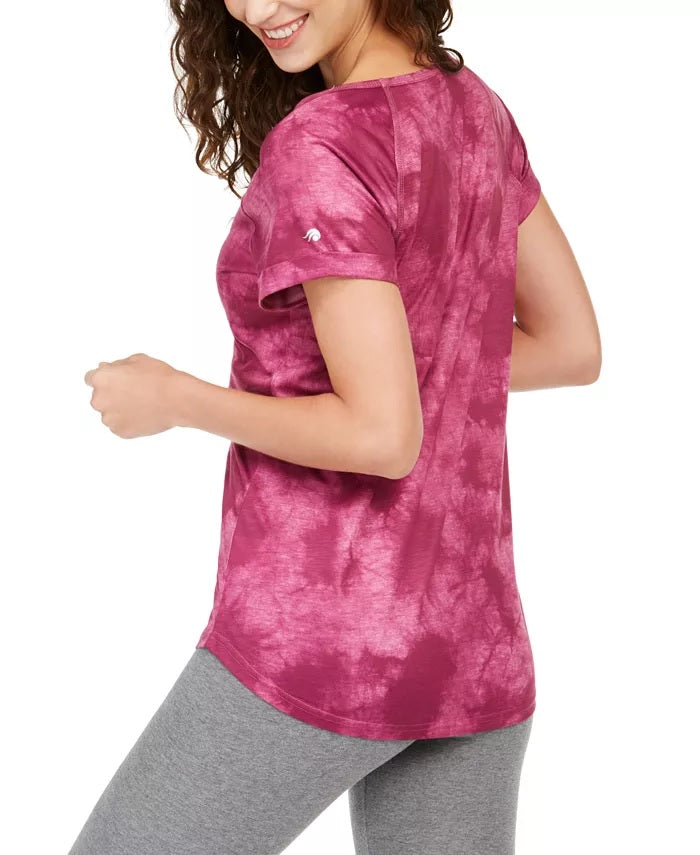 Ideology Women's Tie-Dye Warrior T-Shirt Red Size Large