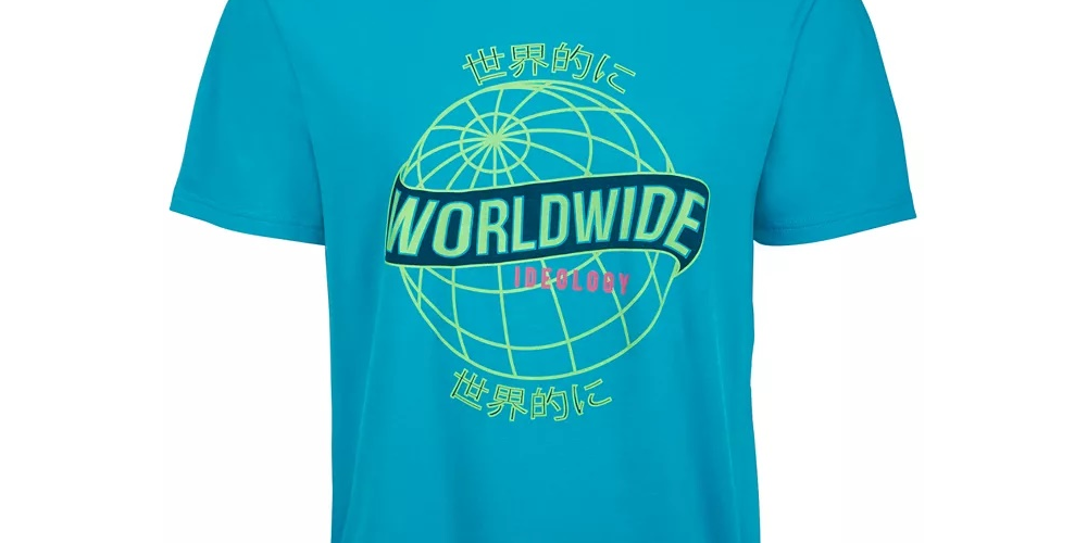 ID Ideology Men's Graphic T-Shirt Blue Size X-Large