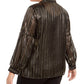 Alfani Women's Plus Size Striped Split-Neck Top Black Size 0X