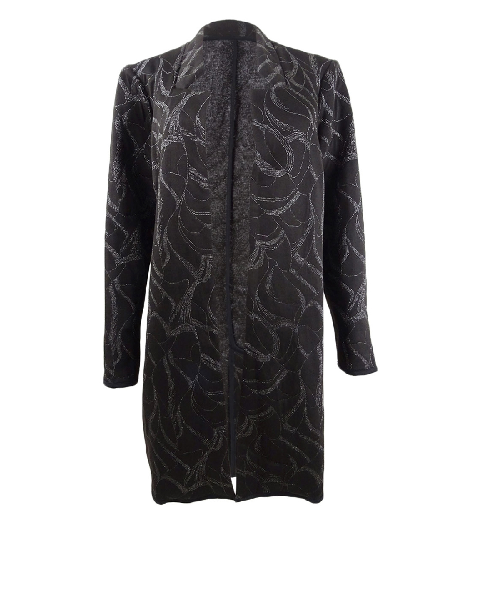 Alfani Women's Metallic-Print Jacquard Topper Jacket Size Large