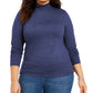 Style & Co Women's Plus Size Solid Mock-Neck Top  Blue Size 3 Extra Large