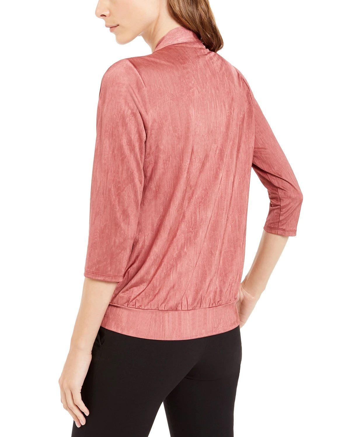 Alfani Women's Tie-Neck Surplice Top Med Pink Size XX-Large