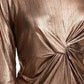 Alfani Women's Metallic Twist-Front Top Charcoal Size Large