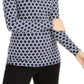 Charter Club Women's Printed Half-Zip Top  Blue Size Small
