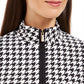 Charter Club Women's Houndstooth-Print Zippered Top Black Size Small