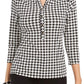 Charter Club Women's 3/4 Sleeve Printed Polo Top Black Size Large
