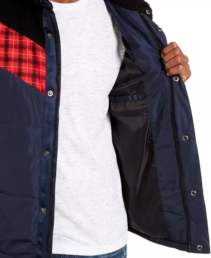 American Rag Men's Brady Colorblocked Puffer Jacket Blue Size Medium