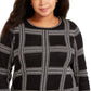 Charter Club Women's Plus Size Metallic Plaid Sweater Black Size OX