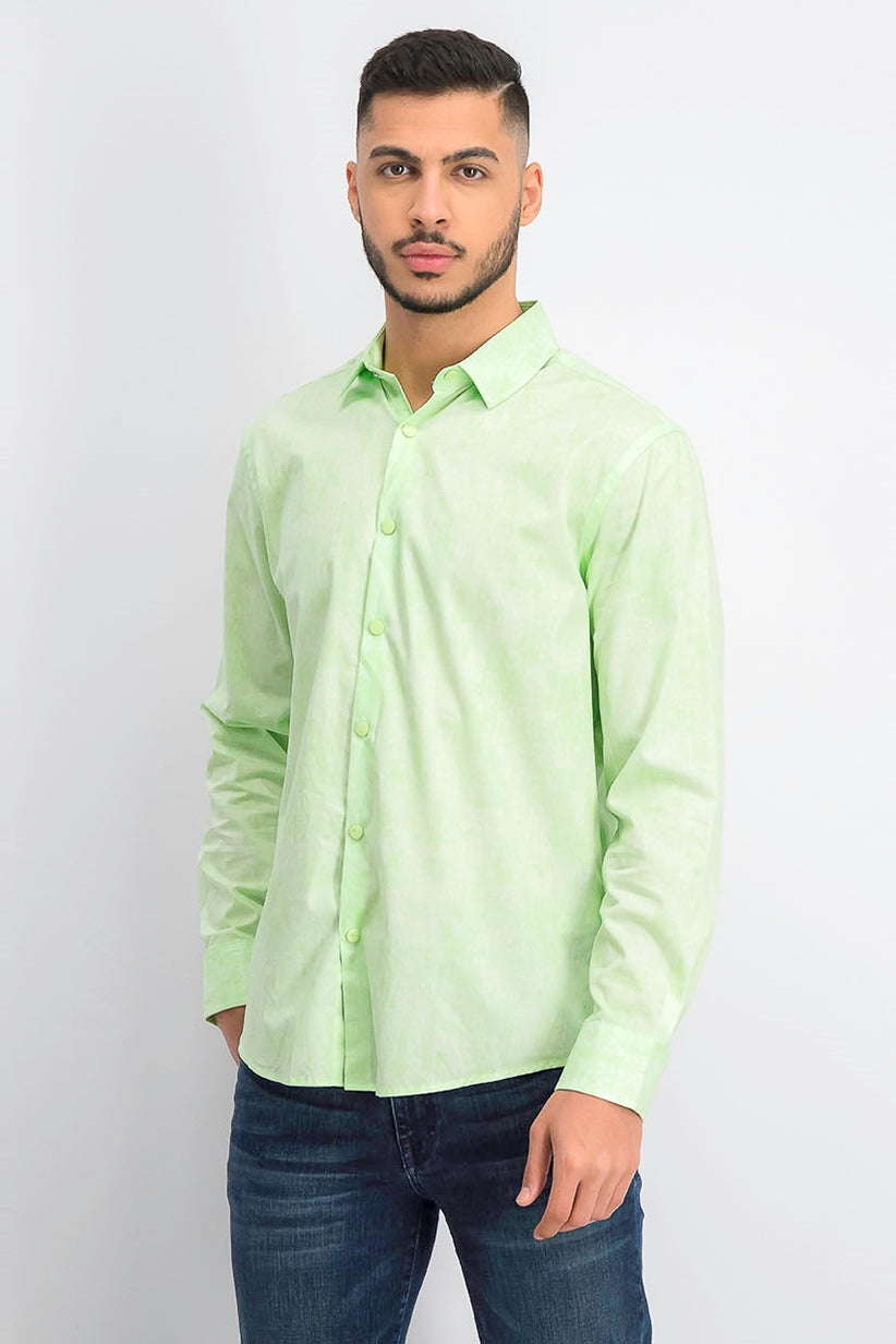Alfani Men's Classic-Fit Abstract Plaid Shirt Green Size Medium