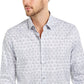Alfani Men's Classic-Fit Geo-Stripe Shirt White Size Small