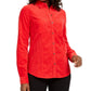 Charter Club Women's Solid Corduroy Shirt Red Size Medium