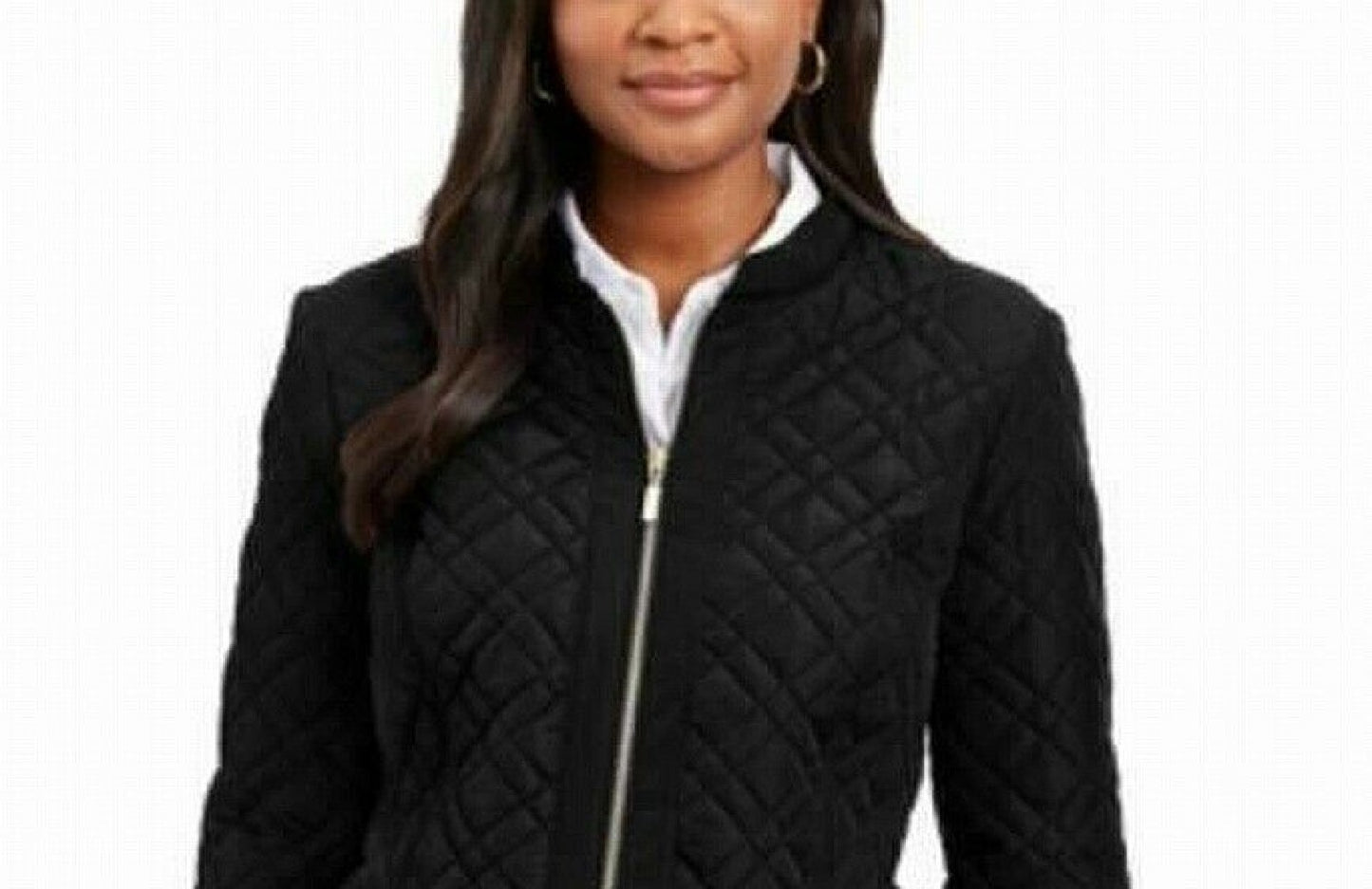 Charter Club Women's Quilted Mandarin-Collar Jacket Black Size Extra Large