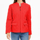 Charter Club Women's Quilted Mandarin-Collar Jacket Red Size Medium