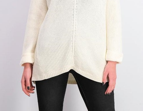 Charter Club Women's Cotton Textured V-Neck Sweater Vanilla Size Large