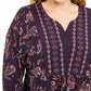 Style & Co Women's Plus Size Paisley Print Blouse Purple Size 1X