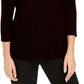 Charter Club Women's Textured Velvet Top Black Size Large