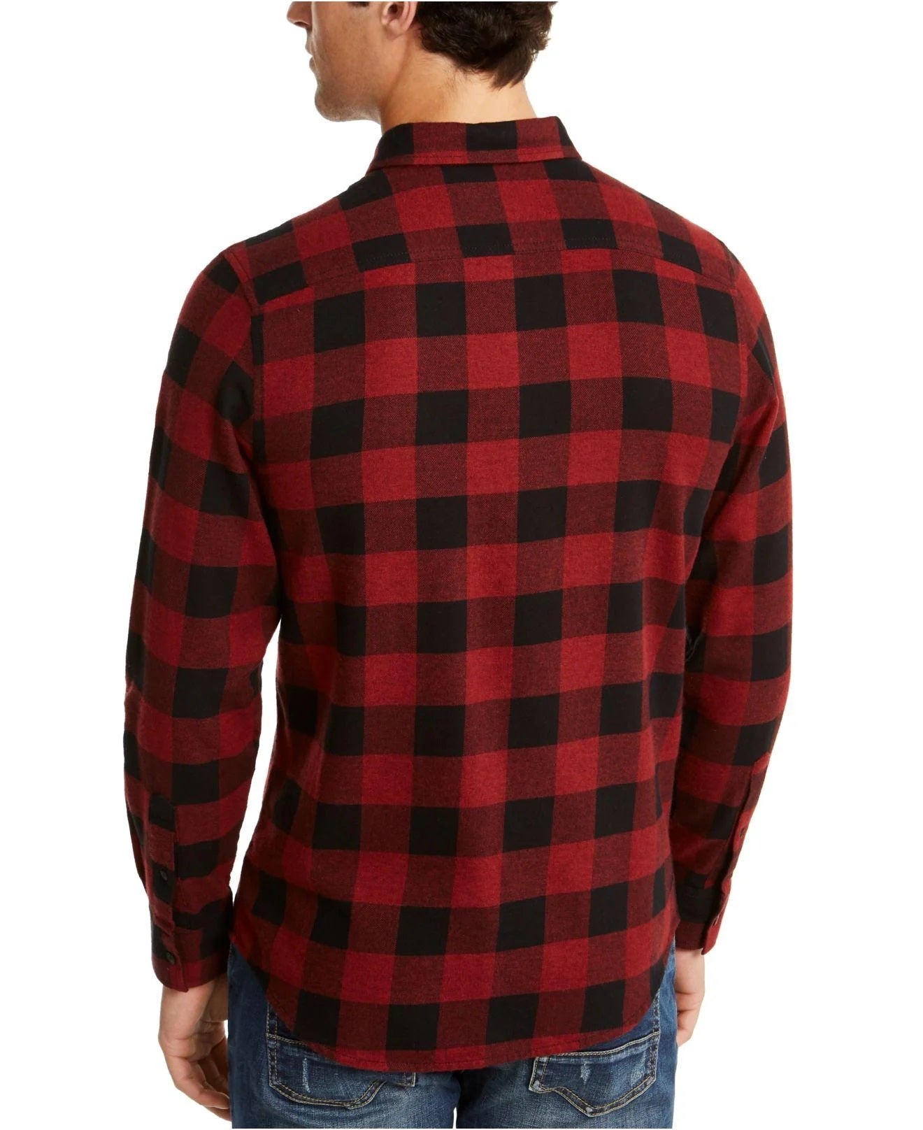 America Rag Men's Austin Check Shirt Red Size Small