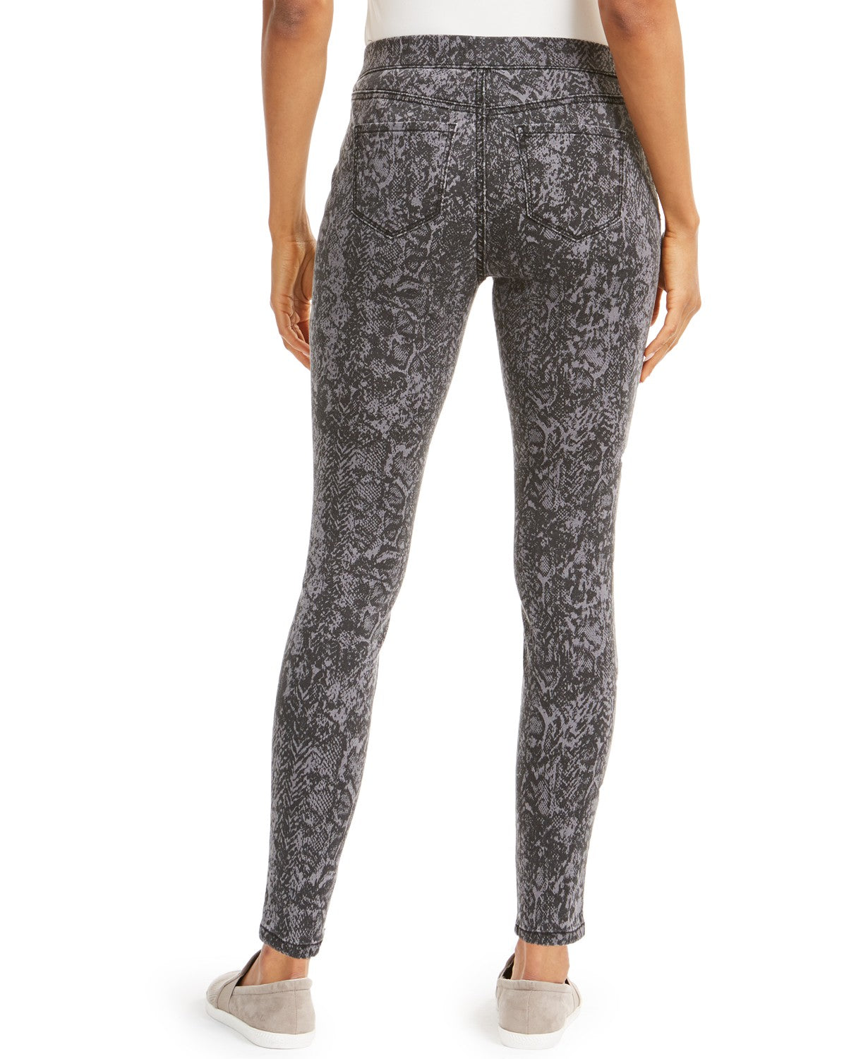 Style & Co Women's Snake-Print Jeggings Gray Size Large