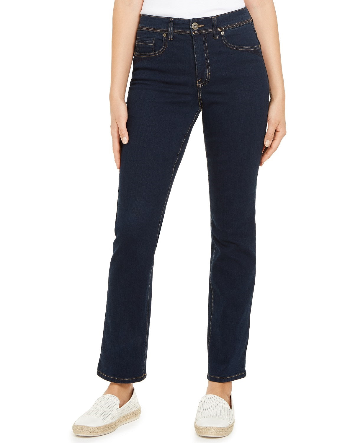 Style & Co Women's Petite Tummy-Control Jeans Blue Size 4