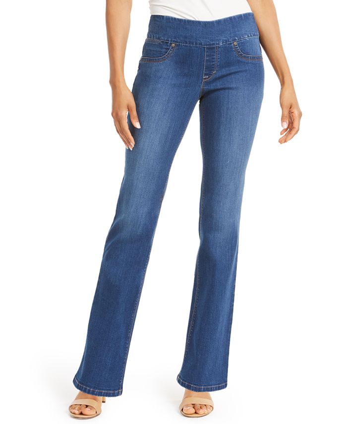 Style & Co Women's Ella Pull-On Bootcut Jeans Med Blue Size Large