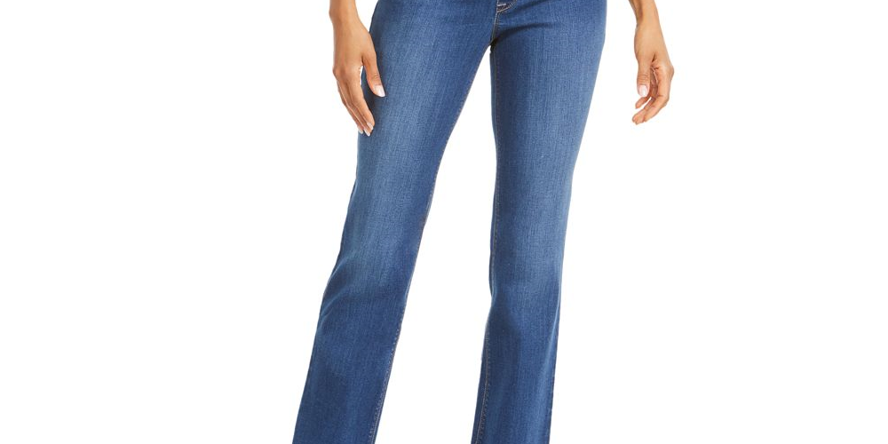 Style & Co Women's Ella Pull-On Bootcut Jeans Med Blue Size Large